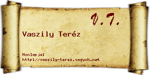 Vaszily Teréz névjegykártya